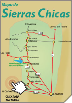 Mapa del Circuito Sierras Chicas - Imagen: Turismocordoba.com.ar