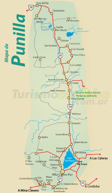 Mapa de Punilla