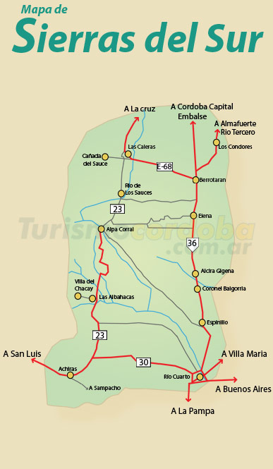 Mapa del Circuito Sierras del Sur