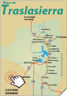 Mapa de Traslasierra - Imagen: Turismocordoba.com.ar