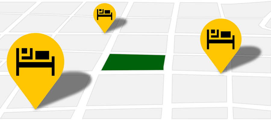 Mapa de Alojamientos en La Falda